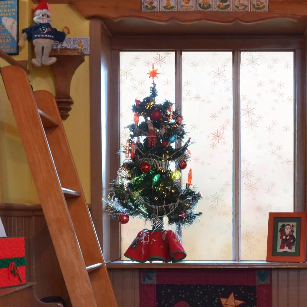 PVC Window Film Snowflake Merry Christmas Decorations Privacy Self-Adhesive Vinyl Frosted Glass Sticker | Дом и сад