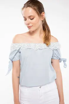 DeFacto Lady Sexy Fashion Off-shoulder Lace Up Solid Short Sleeve Shirt Casual Women Blouse Female Summer New - J3454AZ18SM
DeFacto Lady Sexy Fashion Off-shoulder Lace Up Solid Short Sleeve Shirt Casual Women Blouse Female Summer New - J3454AZ18SM