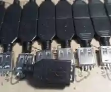 Conector de enchufe de 4 pines USB tipo A hembra, con cubierta de plástico negro, 10 Uds.