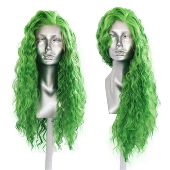 RONGDUOYI Long Fiber Hair Green Color Cosplay Wigs Synthetic Lace Front Wig Deep Wave Hair With Side Part Natural Wigs Women 
RONGDUOYI Long Fiber Hair Green Color Cosplay Wigs Synthetic Lace Front Wig Deep Wave Hair With Side Part Natural Wigs Women