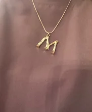 Lost Lady-collar con 26 letras de bambú y Metal dorado para mujer, colgante con inicial del alfabeto, cadena de eslabones, regalos de joyería