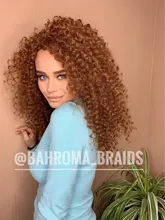 Pelo Rizado Afro, ondulado, sintético, resistente al calor, ondas profundas, extensiones de cabello, marrón, 2 unidades/lote, 26 pulgadas