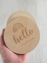 Photogra-tarjetas conmemorativas de cumpleaños de madera para recién nacido, accesorios de fotos conmemorativas mensuales hechos a mano, sello de recuerdo para bebé, 14 Uds.