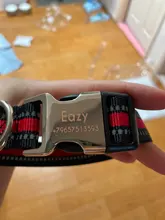 Collar personalizado de nailon reflectante para perro pequeño, personalizado, Pitbull, tamaño mediano y grande, grabado con nombre