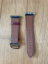 Correa de cuero de vaca 100% auténtico para Apple Watch 6 SE 5 4, correa de 42MM, 38MM, 44MM y 40MM para iWatch 6 5 4