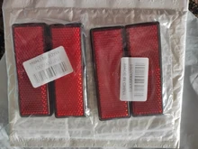 Lámina reflectiva para coche, motocicleta, camión, pegatina de plástico rojo para advertencia de seguridad 87*32*11mm, 4x