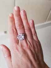 Nuevo romántico flor de cerezo circón anillos de dama de moda elegante Sakura princesa anillos de boda de joyería de la novia