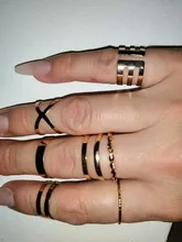 Doocna 8 unids/set Bohemia oro conjunto anillo conjuntos para los hombres y las mujeres geométrico Simple anillo de boda de toque de accesorios de joyería 10287