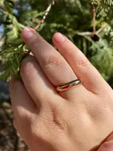 Dans Element-anillos de boda para mujer, anillos de boda de moda de Color dorado y cobre simples y redondos reales para mujer, Fi-RG90696 de calidad superior saludable