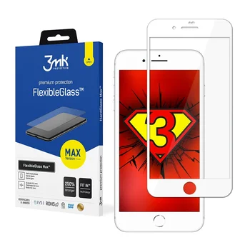 3MK Protector de pantalla compatible con iPhone 8 Plus Blanco HardGlass Max - Grado de dureza de la pantalla 9H - Máxima 
3MK Protector de pantalla compatible con iPhone 8 Plus Blanco HardGlass Max - Grado de dureza de la pantalla 9H - Máxima