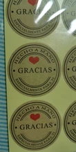 100 unids/lote Kraft Gracias español Etiquetas de Gracias pegatinas hecho a mano paquete sobre sello etiqueta Scrapbooking adhesivo de papelería