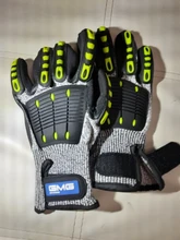 GMG-guantes de trabajo de seguridad TPR, resistentes a impactos y a impactos, antigolpes, mecánicos