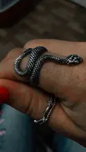 1 pieza nuevo europeo Retro Punk muy grandes espíritu anillo de serpiente de la personalidad de la moda estereoscópico anillo ajustable con apertura de la joyería