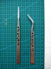 Pinzas electrónicas industriales antiestáticas, juego de herramientas manuales de reparación para teléfono, rectas y curvadas, punta de precisión, de acero inoxidable