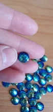 40 piezas 8mm 10mm 12mm Colores mixtos sirena pescado escala plana trasera Diamante de imitación redondo cabujón adorno Scrapbooking manualidades DIY