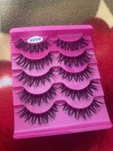 Pestañas postizas largas y naturales para mujer, extensión de pestañas postizas gruesas hechas a mano, accesorios de maquillaje de belleza, 5 pares