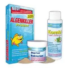 Set No. 1 to clean water in the pond: "starter bacteria + Combi + алгенкиллер", for volume 10 ths L
Set No. 1 to clean water in the pond: "starter bacteria + Combi + алгенкиллер", for volume 10 ths L
