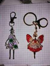 Joyería creativa colgante llavero aleación Diamante de imitación hada y mariposa llavero bolso colgante coche llavero mujer joyería regalo