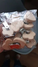 Clip para chupetero libre de BPA de haya, elefante pequeño, forma de corazón, para bebé, DIY, preferidos, 5 unidades