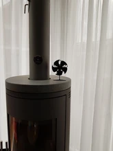 Chimenea negra de 5 aspas, estufa de calor con ventilador, registro de quemador de madera, ventilador ecológico silencioso para el hogar, ventilador para hogar, distribución eficiente del calor