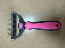 HSWLL-cepillo de doble cara de acero inoxidable para Gato, peine profesional para perros grandes, cuchillo rastrillo de nudo abierto, productos para el cuidado de mascotas