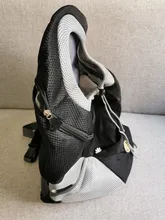 Doble hombro portátil de viaje mochila al aire libre bolsa de transporte perro mascota frente perro bolsa de malla de mochila de la cabeza, suministros para mascotas