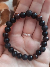 De moda 10mm brazaletes ojo de tigre de los hombres hematita Pulsera Energy Balance obsidiana joyas para cuidado de la salud para el regalo de las mujeres Pulsera Hombre