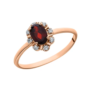 Gold ring with cubic zirconia and Garnet sunlight sample 585 test
Gold ring with cubic zirconia and Garnet sunlight sample 585 test