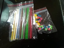 Tira y bloques de puente para Arduino, 90 unids/lote, 2,54, 40 Pines, 1x40, Conector de pines irrompible macho, colorida, 2,54mm