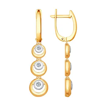 Sokolov gold drop earrings with stones with diamonds, fashion jewelry, 585, women's male, long earrings
Sokolov gold drop earrings with stones with diamonds, fashion jewelry, 585, women's male, long earrings