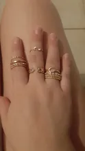 Tocona-anillo de oro hueco de oro para mujer, diseño Simple bohemio, conjunto de dedos geométricos, múltiples capas, apertura, nudillos, joyería 9012