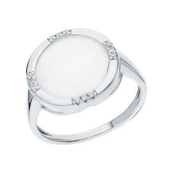 Silver ring with ceramics and cubic zirconia sunlight sample 925 
Silver ring with ceramics and cubic zirconia sunlight sample 925