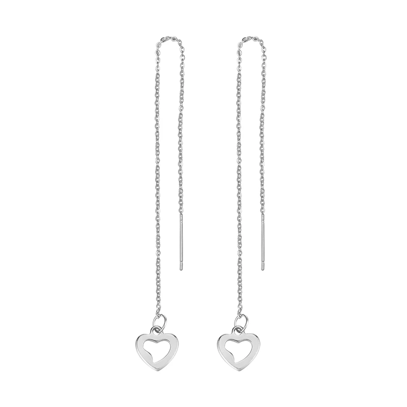 Cross Chain Ear Stainless Steel Drop Earrings heart Hollow five-pointed star frosted ball shape Women And Men Jewelry 2019 Trend | Украшения