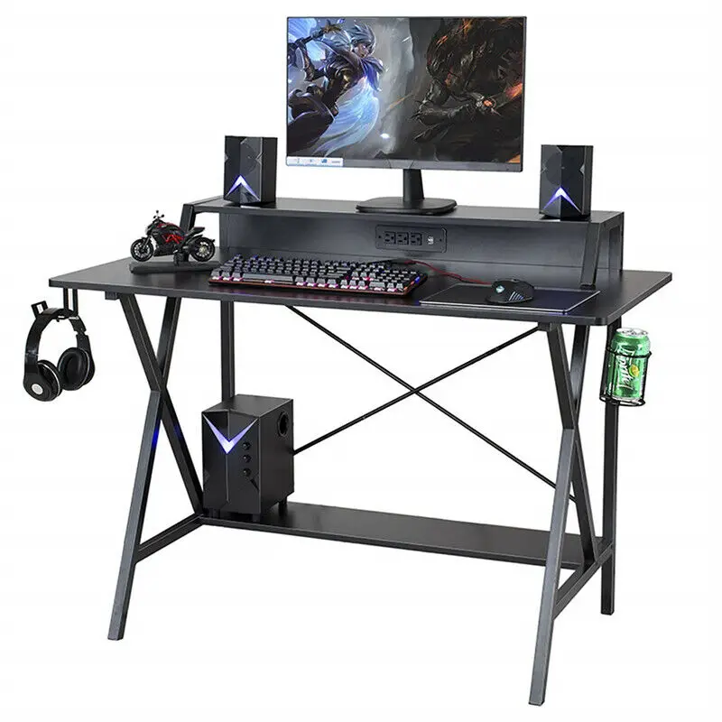 Home Office Gaming Desk Computer Desk Writing Table Workstation PC Stand Shelf Power Strip W/ USB Cup Holder & Headphone Hook
Home Office Gaming Desk Computer Desk Writing Table Workstation PC Stand Shelf Power Strip W/ USB Cup Holder & Headphone Hook