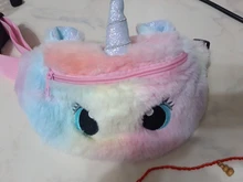 Riñonera de unicornio para mujer, Cangurera de felpa con dibujos animados, bolso de pecho para teléfono de viaje a la moda, 2020