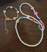 HangZhi-Pulseras de margaritas coreanas con flores, coloridas y transparentes, hechas a mano, elásticas, joyería, novedad de 2020
