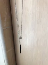 Collar de doble capa de Plata de Ley 925, redondo brillante, circón completo, collares con colgantes largos, regalo para niña, accesorios finos NK062