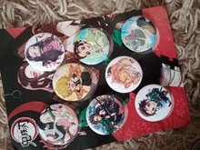 8 unids/set Anime demonio Cazavampiros: Kimetsu No Yaiba insignia de Cosplay de dibujos animados recoger mochilas bolsas de broche de botón regalo