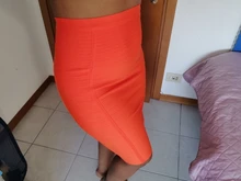 Bandage Skirt Orange Bodycon Sexy Black Blue Womens High-Quality Club Party Rayon Pencil