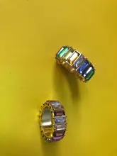 Lost Lady-anillos de cóctel de cristal Multicolor para mujer, anillos de dedo de Metal con dije para chicas, joyería, regalos de fiesta al por mayor