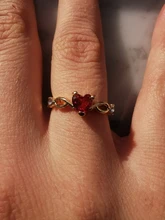 Anillos de boda con corazón para mujer, joyería de compromiso elegante de color dorado, circón pequeño