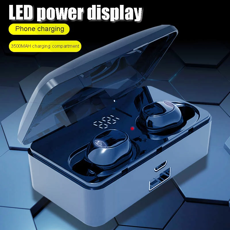 9D Surround Stereo TWS Headphone Wireless Bluetooth 5.0 Earphone Gaming Headset Mobile Battery LED Display 3500mAh Phone Charger
9D Surround Stereo TWS Headphone Wireless Bluetooth 5.0 Earphone Gaming Headset Mobile Battery LED Display 3500mAh Phone Charger