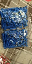 Conector de Cable de crimpado de pala aislada, Kit de Terminal macho hembra de 100mm, 16-14 AWG, 22-16AWG, 12-10AWG, 6,3 Uds.