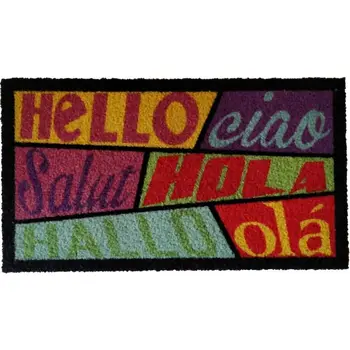 Koko Doormats for home entrance, Hello Ciao, original and funny/Nylon with PVC Base, 70x40 cm, Multicolor
Koko Doormats for home entrance, Hello Ciao, original and funny/Nylon with PVC Base, 70x40 cm, Multicolor