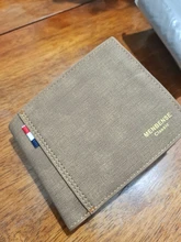 Cartera corta de cuero para hombre, monedero de Color sólido, Estilo Vintage, famosas, carteras masculinas