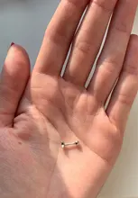 Pendientes Piercing Plata de primera ley para mujer, aretes, Plata esterlina 925, purpurina, estilo minimalista, con broche de Luna, aniversario, boda