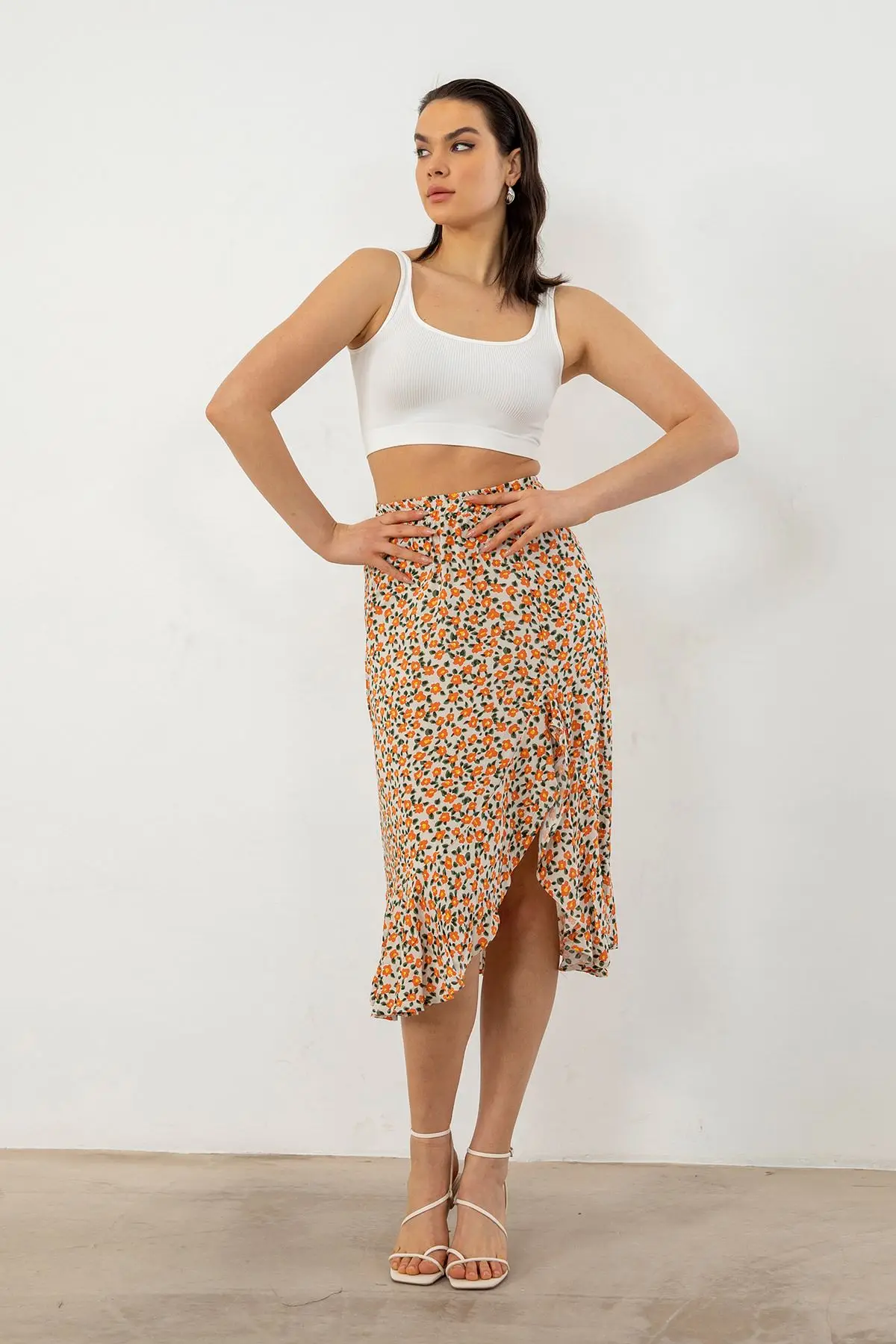 Flower Print Ruffle Summer Women Midi Skirts Women 'S Clothing Fashion Girls Cute Kawaii Skirts For Ladies Streetwear Slim Bottoms
Flower Print Ruffle Summer Women Midi Skirts Women 'S Clothing Fashion Girls Cute Kawaii Skirts For Ladies Streetwear Slim Bottoms