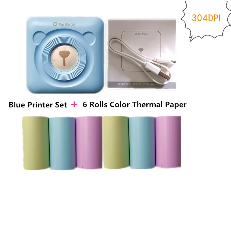thermische fotoprinter picture webpage AR photo printer and 6 rolls color thermal paper_副本