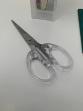 JIANWU-Tijeras de papelería con mango transparente sencilla, decoración suave para el hogar, diario, herramientas de corte, suministros de oficina, 1 ud.