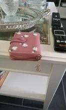 Billeteras de cuero bordado pequeño para mujer, bolso de mano femenino, con tarjetero, billetera con Clip para billetes, 2021